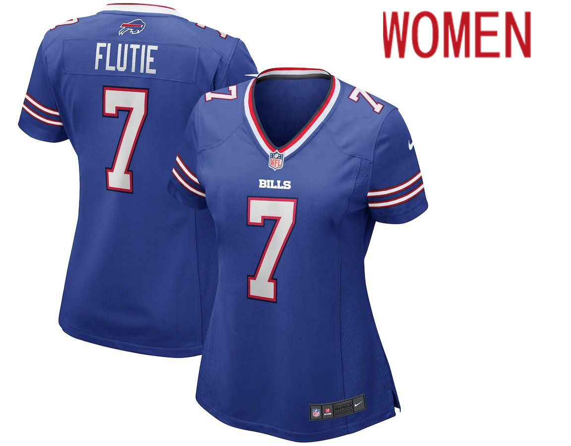 Women Buffalo Bills #7 Doug Flutie Nike Royal Game Retired Player NFL Jersey